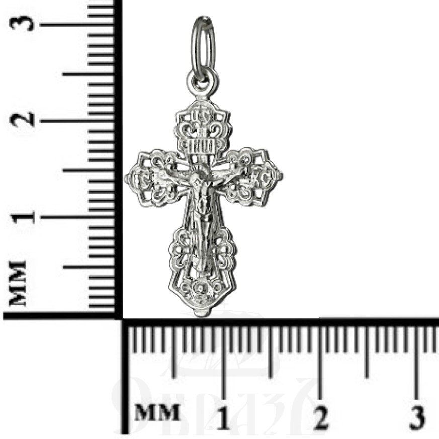 крест «распятие», серебро 925 проба с родированием (арт. 2-079-8)