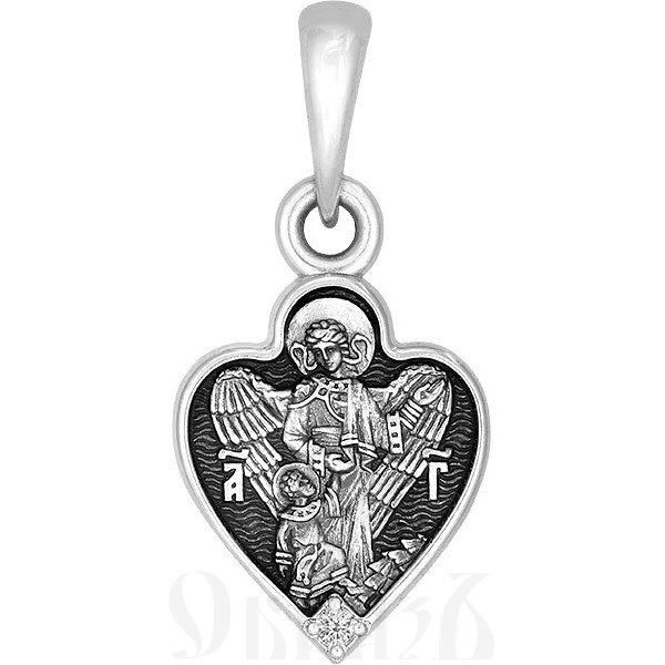 образок «ангел хранитель», серебро 925 проба с фианитом (арт. 102.619)