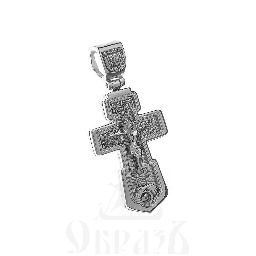 крест с молитвой "спаси и сохрани", серебро 925 проба с родированием (арт. п30065)