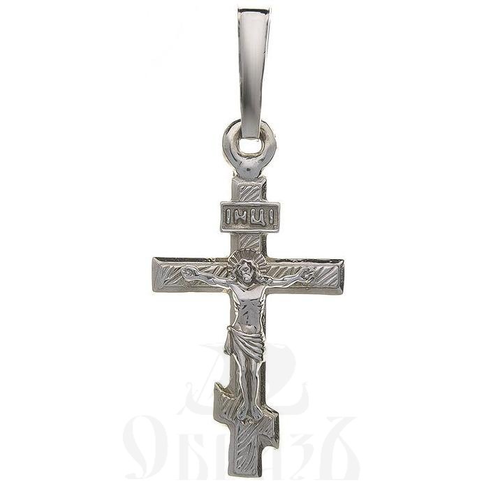 золотой восьмиконечный крест с молитвой "спаси и сохрани", 585 проба белого цвета (арт. п10115-з5б)