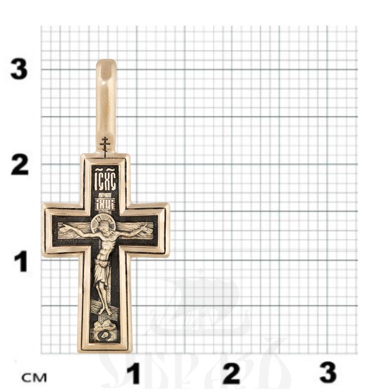 крест с молитвой честному кресту «да воскреснет бог», золото 585 проба желтое (арт. 201.472)