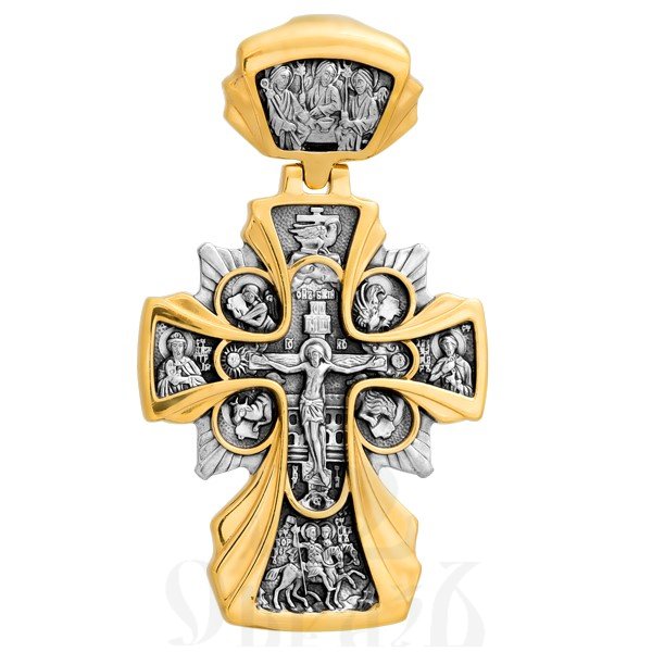крест «распятие. икона божией матери «державная», серебро 925 проба с золочением (арт. 101.227)