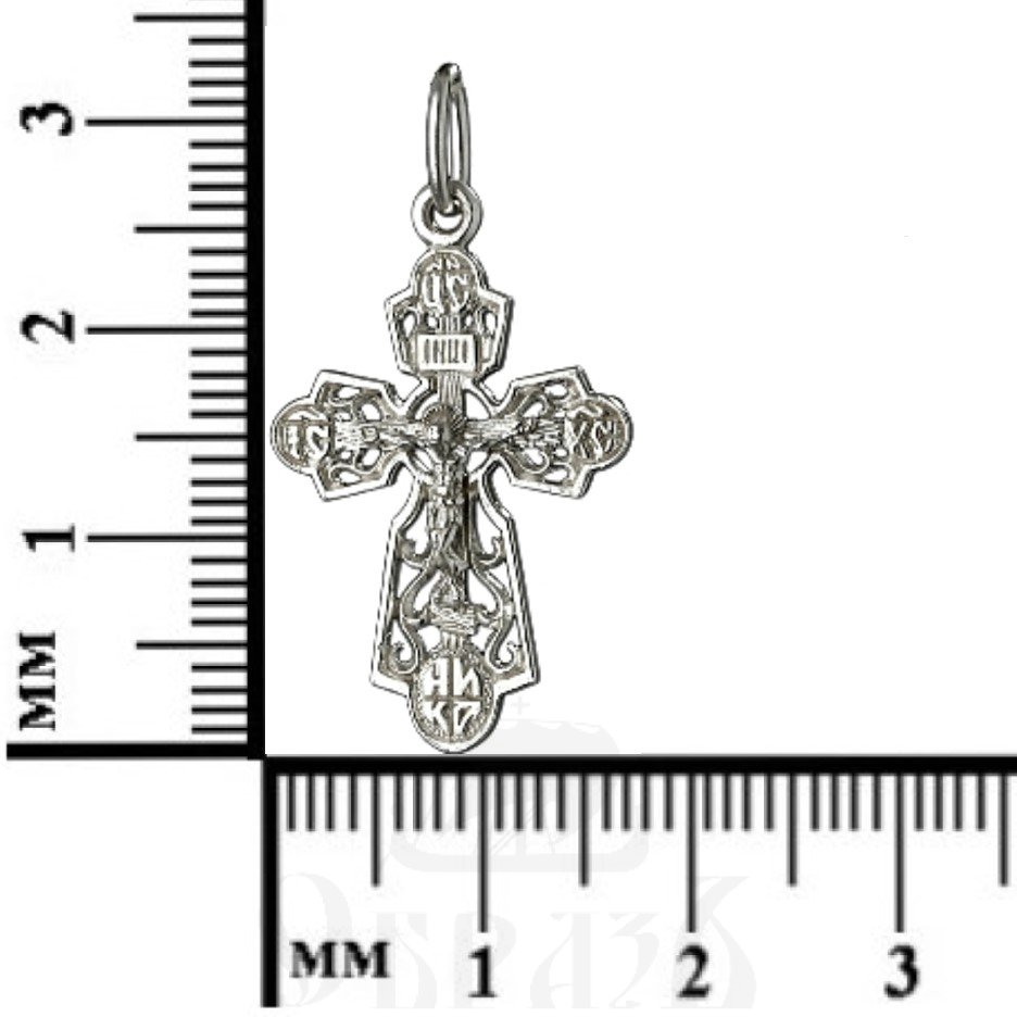 крест «распятие», серебро 925 проба с родированием (арт. 2-078-8)